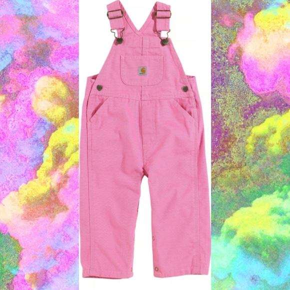 Carhartt Pink Bib Overalls Infant//Toddler//Kids Sizes CM9626 NWT